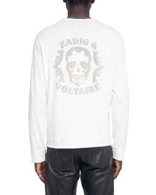 Monastir Long Sleeve Split Collar Graphic Tee