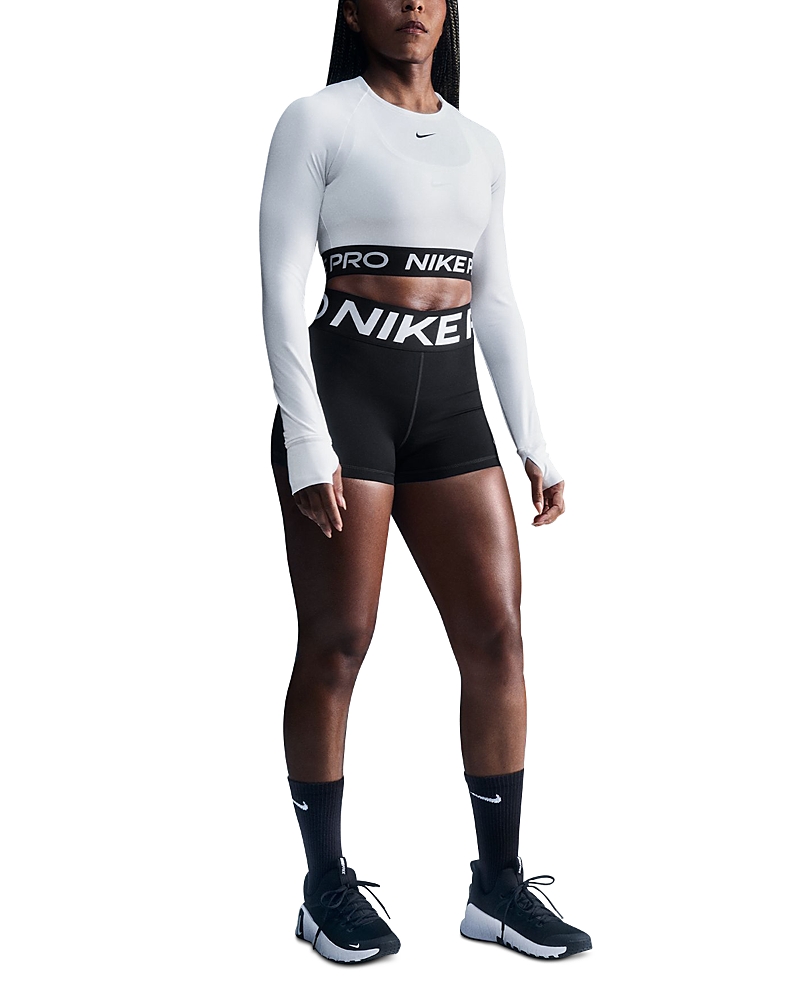 Nike Sculpt High Rise Logo Shorts In Black