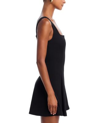 Square Neck Inverted Pleat Mini Dress