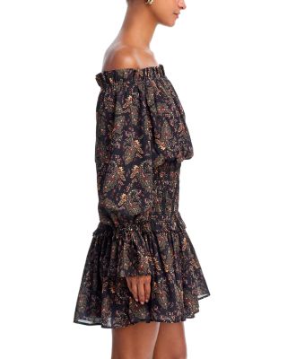 Off The Shoulder Smocked Mini Dress - Exclusive