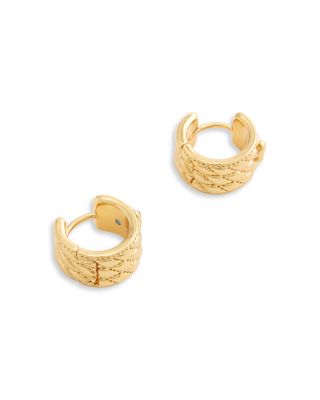 Signature Quilted Heart Huggie Hoop Earrings