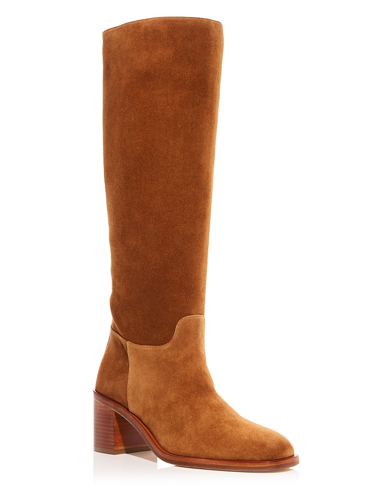 Stuart Weitzman 60mm Finn Suede-leather Block-heel Boots In Brown