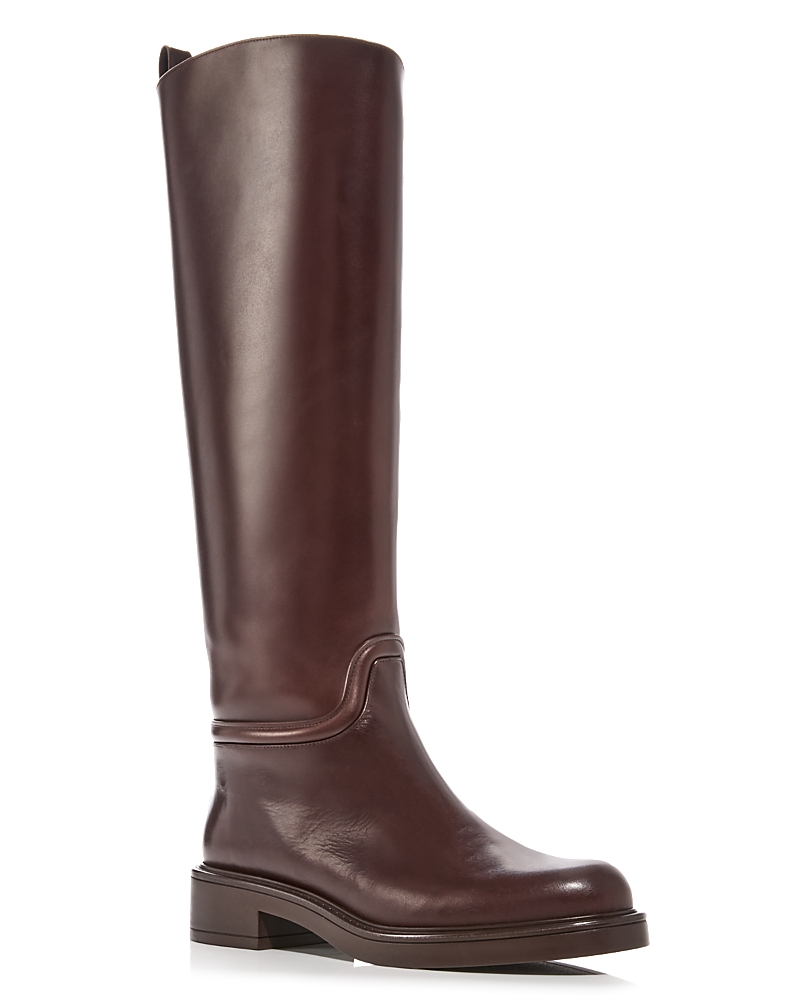 Stuart Weitzman Celia Leather Boots In Brown