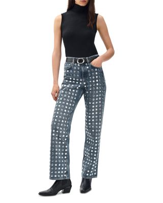 Shea High Rise Relaxed Straight Jeans in Kingston Stud