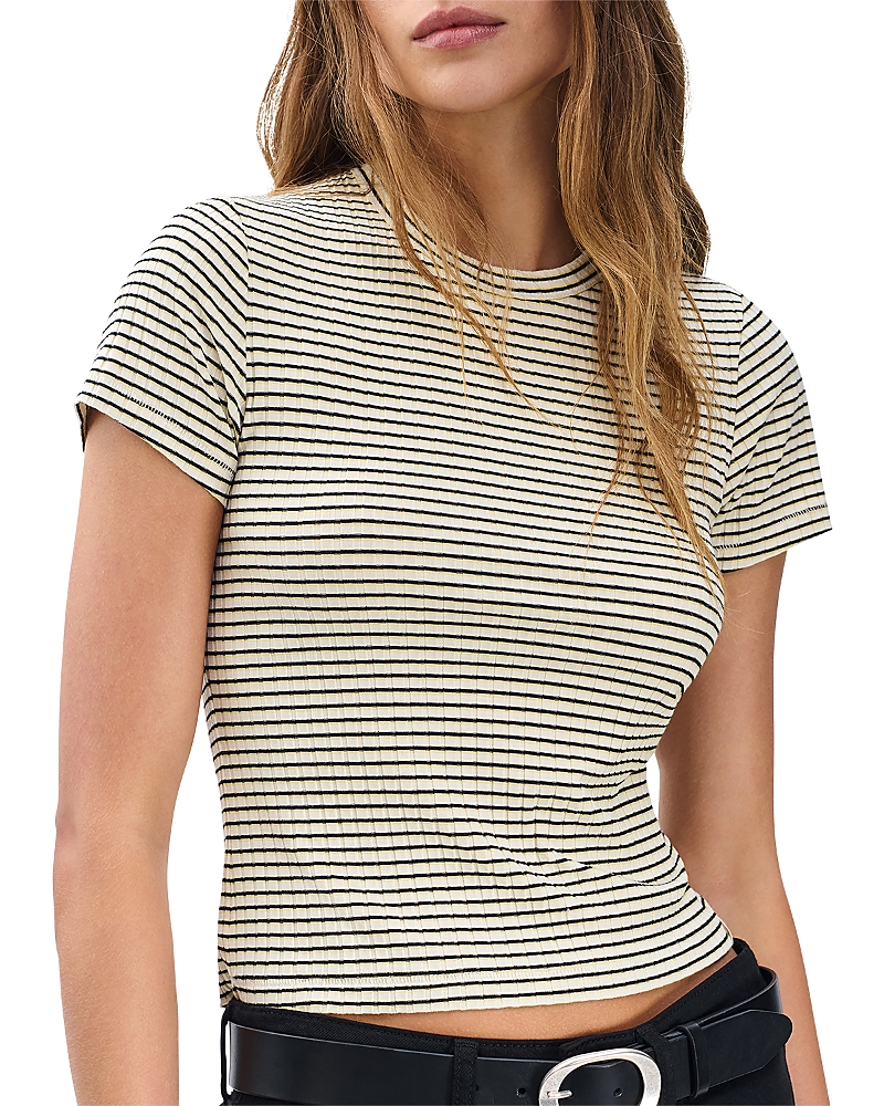 Rag & Bone Luca Stripe Baby Tee In Blue