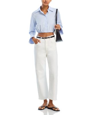 Ribcage Straight Ankle Jeans in Cloud Over