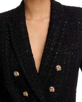 Emilio Faux Leather Tweed Blazer