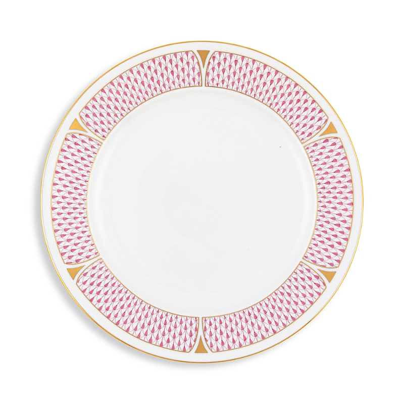 Herend Porcelain Service Plate In Pink
