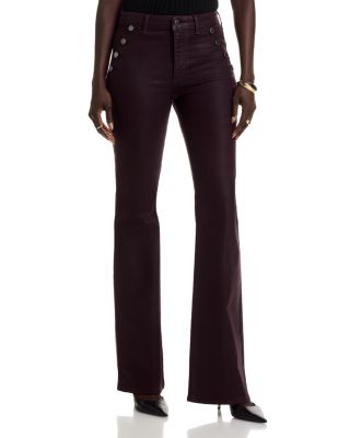 Helena High Rise Coated Flare Jeans in Blackberry