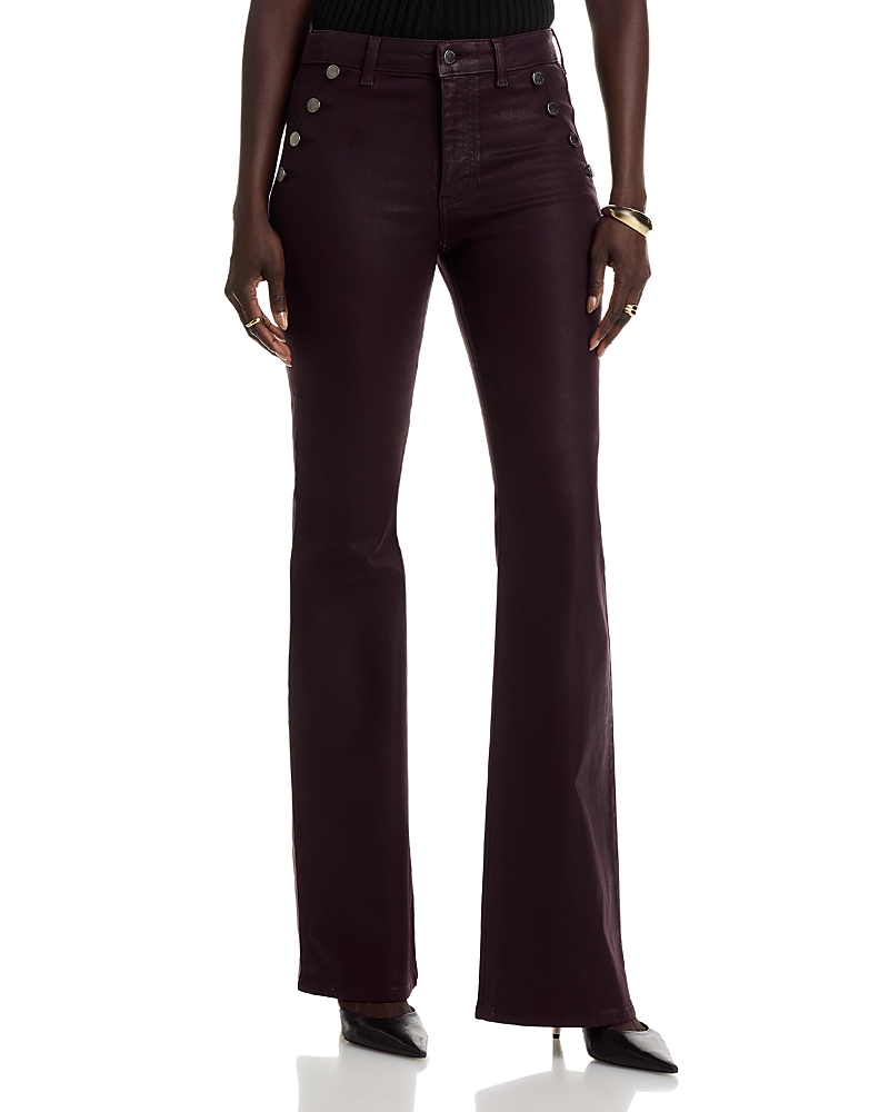 Ramy Brook Helena High Rise Coated Flare Jeans In Blackberry In Purple