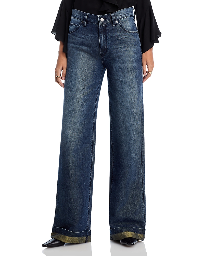 Kobi Halperin Georgia Wide Leg Metallic Jeans in Indigo
