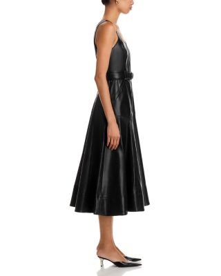 Portia Faux Leather Midi Dress