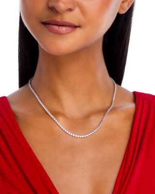 Certified Lab Grown Diamond Tennis Necklace in 14K White Gold, 5.0 tcw