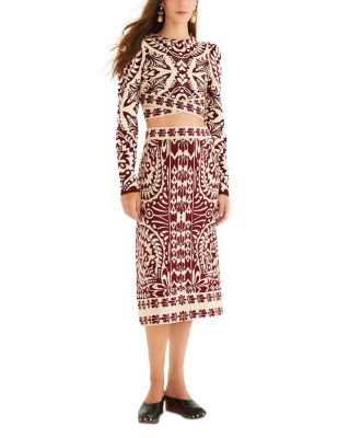 Pineapple Love Knit Midi Skirt