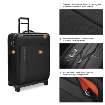 ZDX Large Expandable Spinner Checked Bag