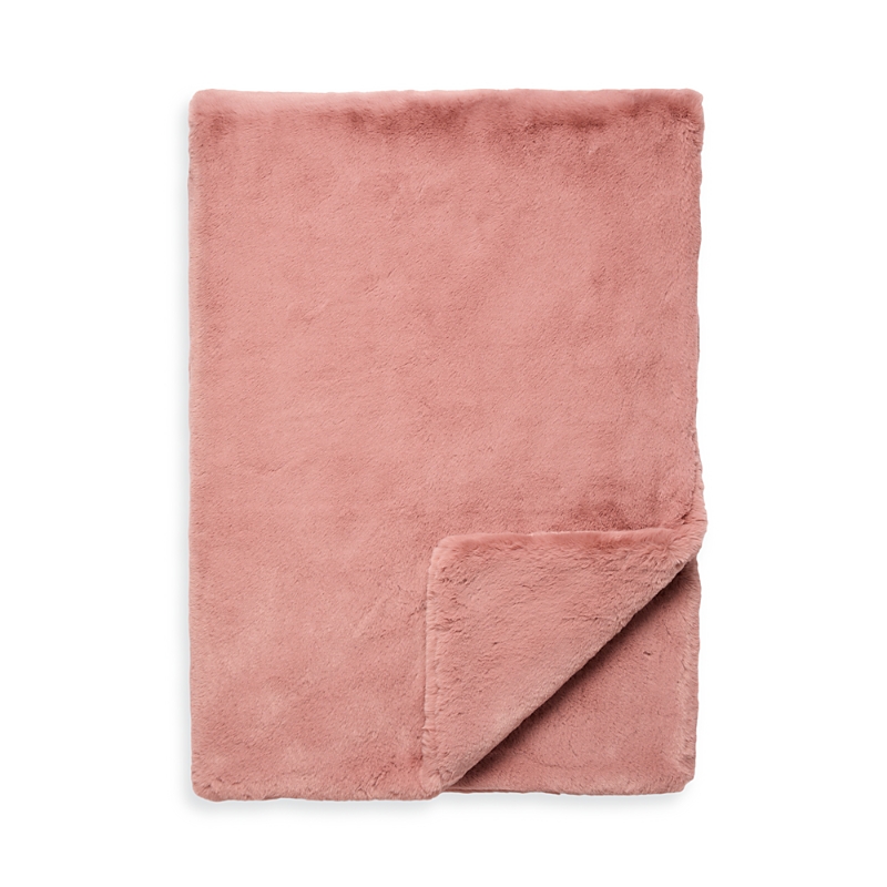 Aqua Big Rabbit Double Sided Faux Fur Throw Blanket - Exclusive In Pink