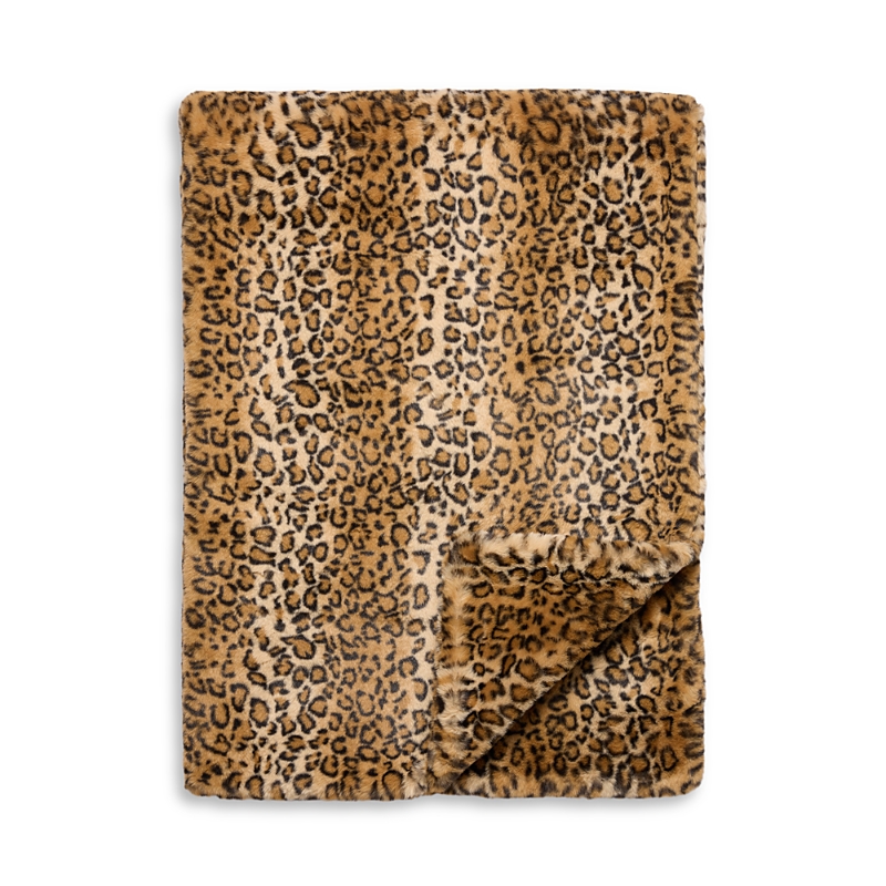 Aqua Big Rabbit Double Sided Faux Fur Throw Blanket - Exclusive In Brown