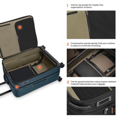 ZDX Medium ZDX Expandable Spinner Checked Bag