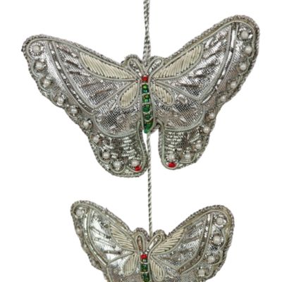 3 Silver Butterflies Ornament