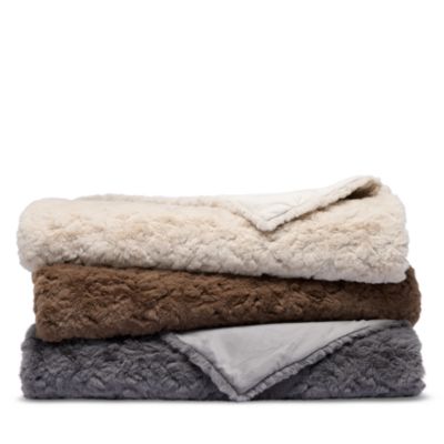 Hudson Park Collection - Mongolian Faux Fur Decorative Pillow & Throw Blanket - Exclusive