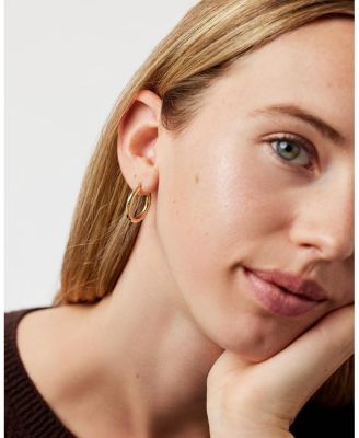  Gold Classic Chunky Hoop Medium Earrings