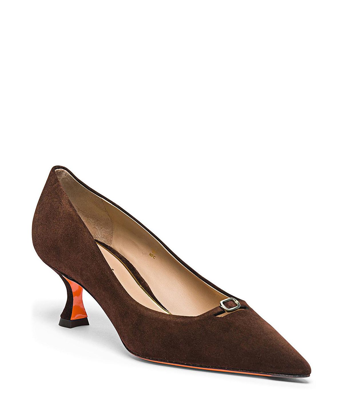 Santoni Women's Suede Mid-Heel Pump