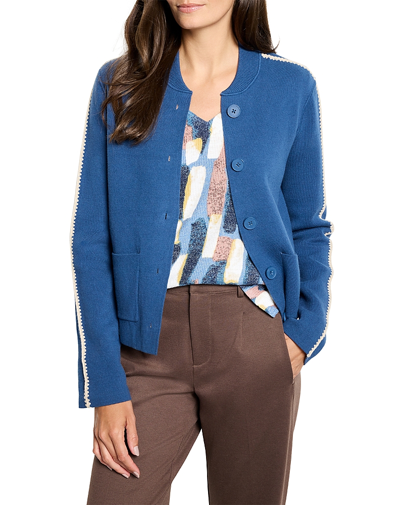 Nic + Zoe Nic+zoe Dashing Dusk Cotton Blend Cardigan In Black