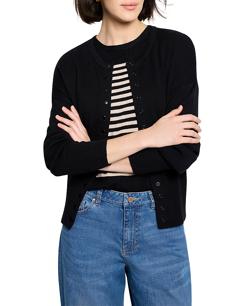 Nic + Zoe Nic+zoe Snap It Up Cardigan In Black