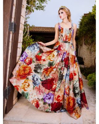 【Alice+Olivia】DIANA 花柄 ドロップウエスト マキシドレス Alice and Olivia Diana Structured Drop Waist Maxi Dress