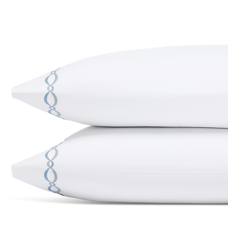 Matouk Brando Embroidered Percale Pillowcase, Standard, Set Of 2 - Exclusive In White