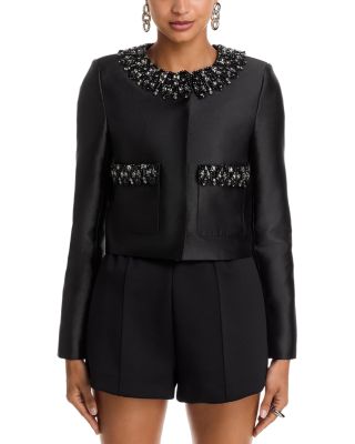 Taffeta Embellished Trim Jacket