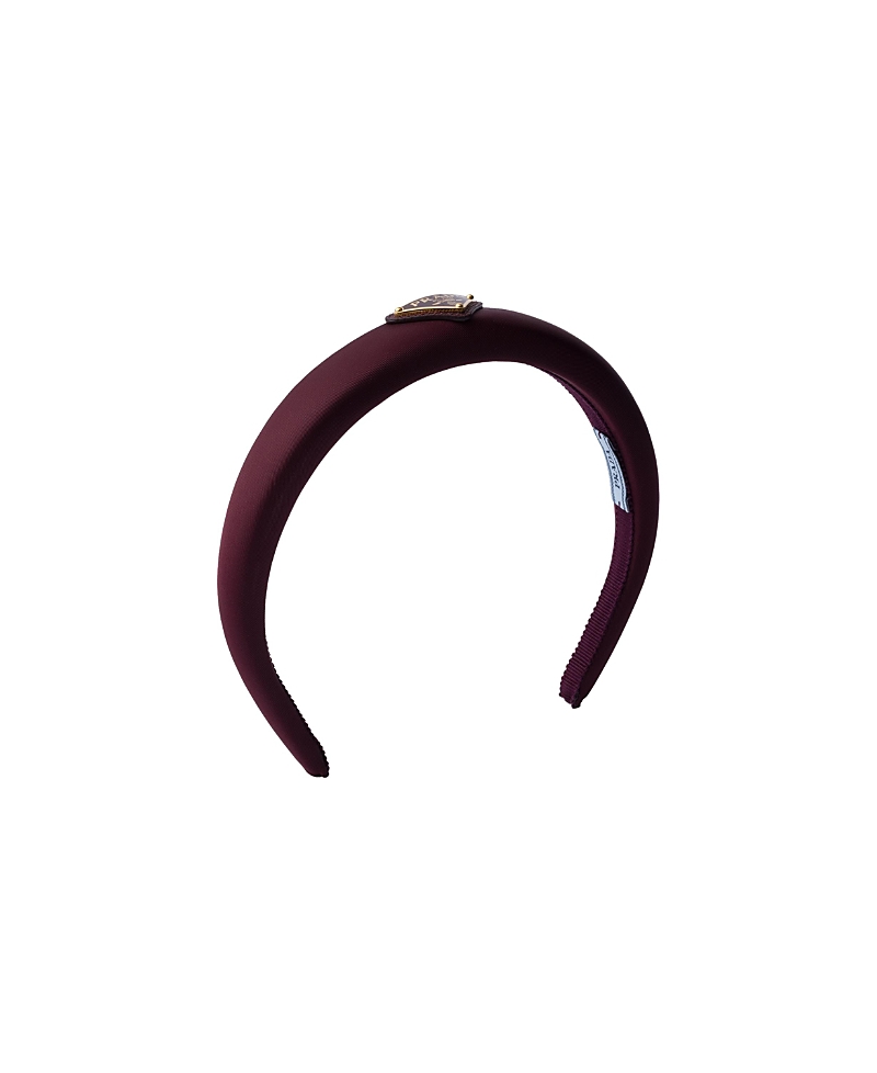 Prada Triangle-logo Headband In Brown