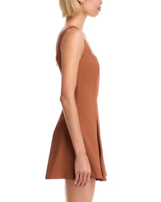 Square Neck Inverted Pleat Mini Dress