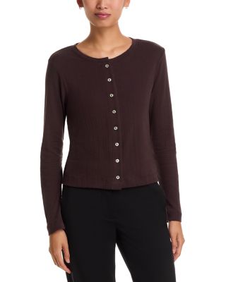 Pointelle Crewneck Cardigan
