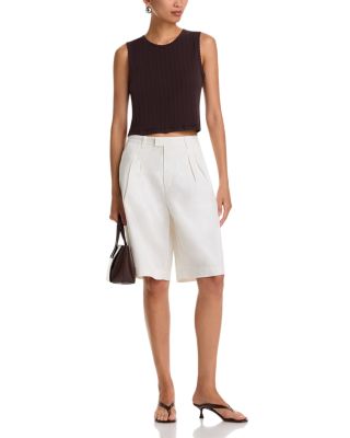 Pointelle Sleeveless Crewneck Top