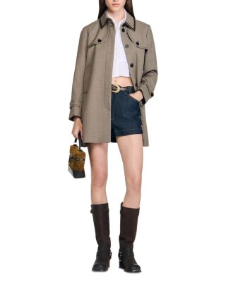 Houndstooth Trench Coat