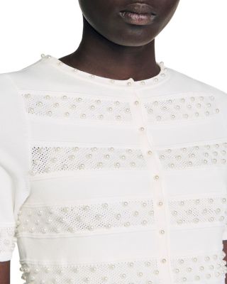 Cropped Beaded Cardigan