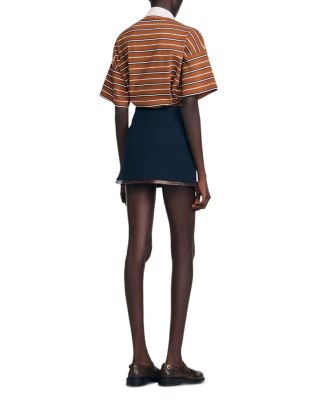 Leather Trim Mini Skirt