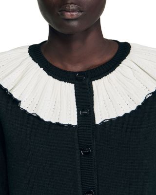 Contrast Collar Cardigan