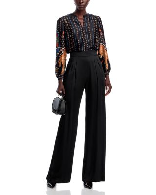 Split V Neck Button Down Blouse