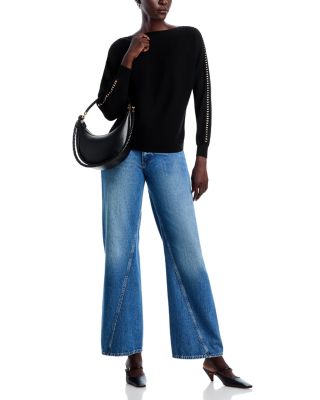Long Dolman Sleeve Boat Neck Sweater