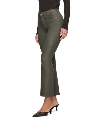 Bridget Boot High Rise Instasculpt™ Coated Crop Jeans	in Moss Coated