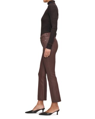 Bridget Boot High Rise Instasculpt™ Coated Crop Jeans in Toffee Coated