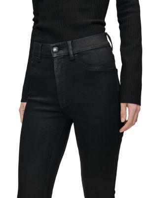 Bridget Boot High Rise Instasculpt™ Coated Ankle Jeans in Black Coated