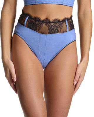 x Lexi Wood Katrina Denim & Lace High Waist Panty