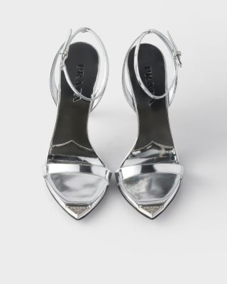 Women's Metallic Leather High-Heeled Sandals