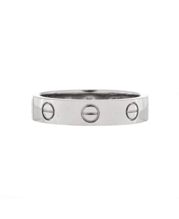 Love Wedding Band 1 Diamond Ring 18K White Gold with Diamond