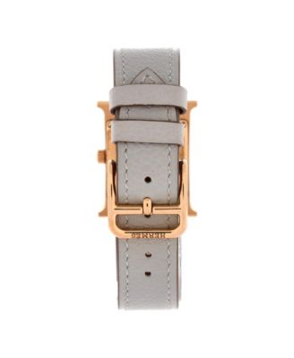 Heure H Quartz Watch in Clous de Paris Hobnail Rose Gold and Leather 21mm