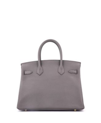 Birkin 30 Handbag Grey Togo with Gold Hardware