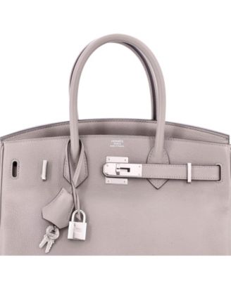Birkin 30 Handbag Grey Novillo with Palladium Hardware